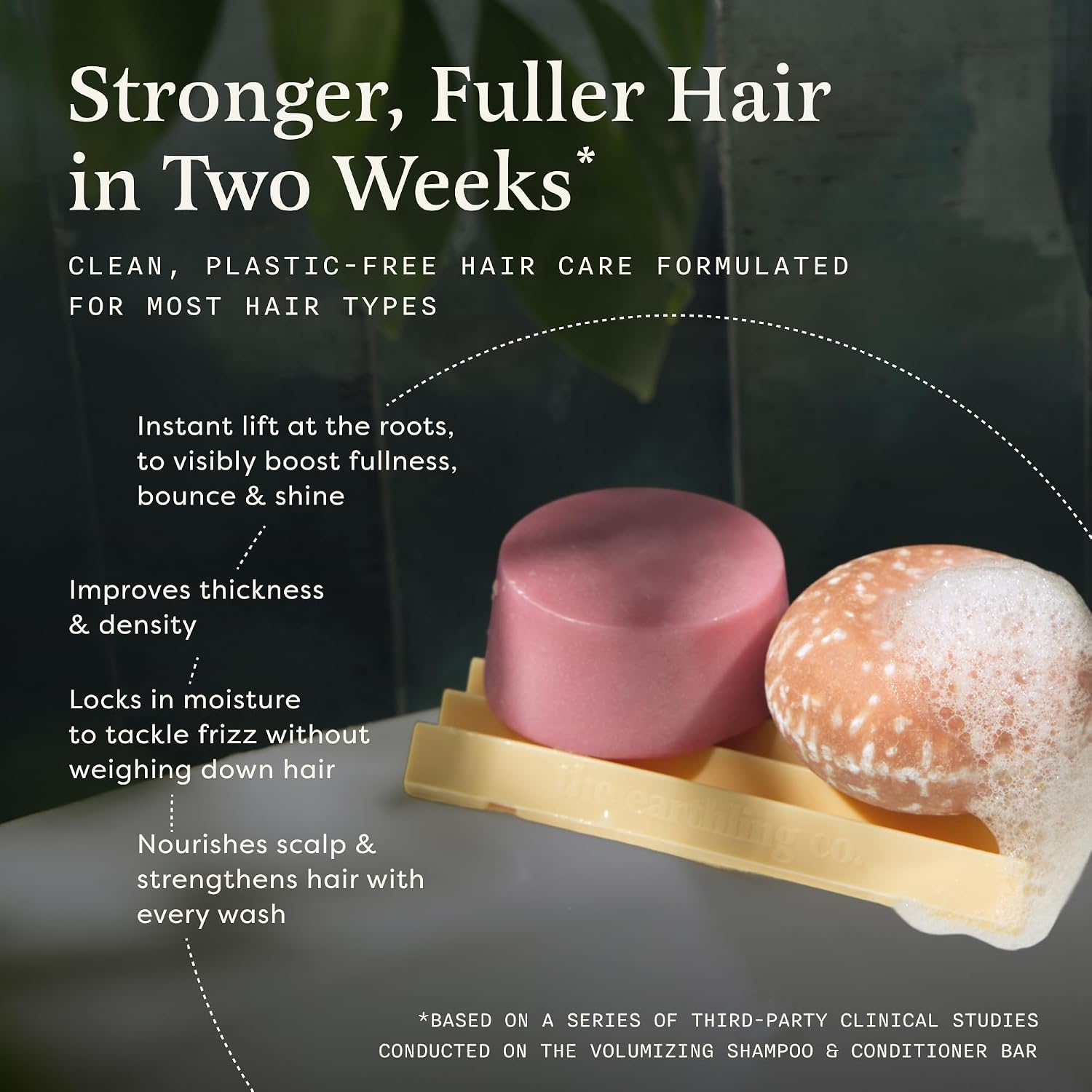 The Earthling Co. Shampoo & Conditioner Bar Set - Promote Hair Growth, Strengthen & Volumize All Types - Paraben & Sulfate Free Formula With Natural Ingredients for Dry Hair (Citrus Sun) - Image 2