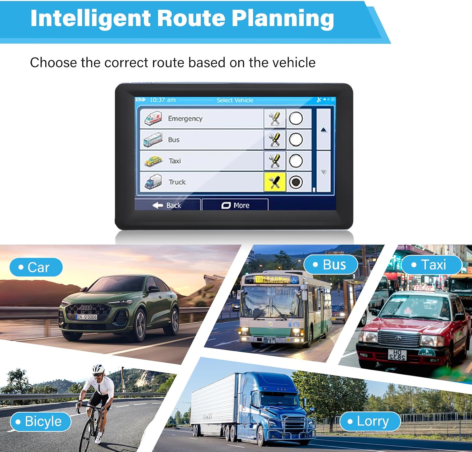 7" GPS Navigator for Car Truck RV, 2026 Maps, Touchscreen GPS for Car | 7" Car GPS with 2026 Maps Free Lifetime Updates, Speed Camera Alerts, Custom Truck Routing, Voice-Guided Turn Directions - Image 2